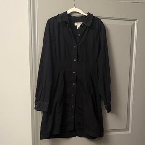 Madewell Black Long Sleeve Button Dress